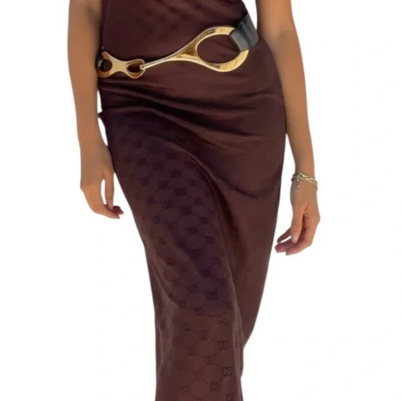 Gucci Tom Ford 1998 Monogram Maxi Dress - Picture 6 of 7